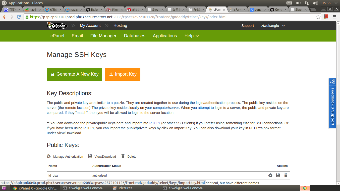 Godaddy Manage Ssh Key Step1