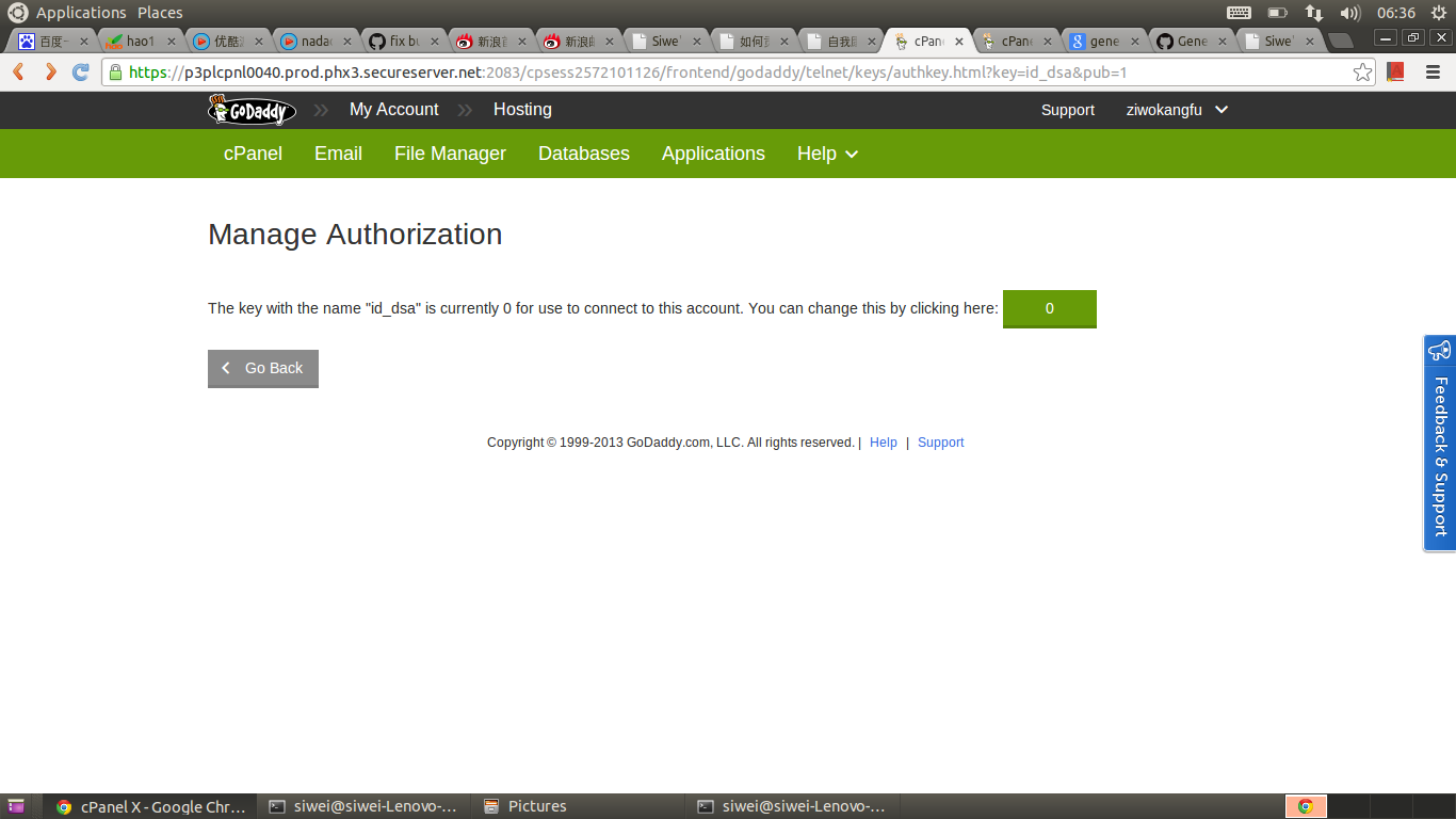 Godaddy Manage Ssh Key Step3 Enable It